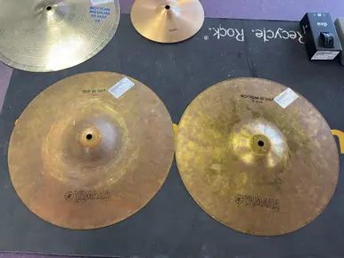 Trending Used Yamaha 14 HI HAT PAIR Vintage Hi Hat Cymbals 14"