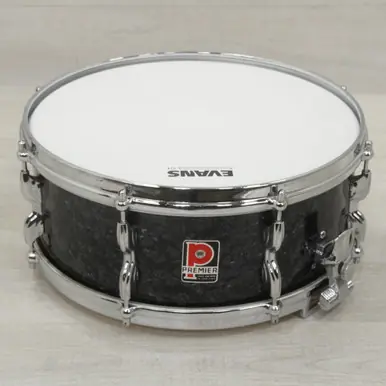 Free Shipping Used Premier 14x5 Royal Ace Vintage Wood Snare Drum Black Diamond Pearl