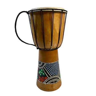 Fast Shipping Used NO BRAND (Brandless Product) 15IN HANDPAINTED DJEMBE Djembe