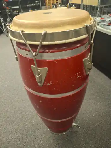 Modern Used NO BRAND (Brandless Product) RED WOODEN CONGA World Percussion