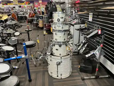 Used PDP CX SERIES 5 PIECE SHELLS W/HDWR Drum Shells and Hardware White Hassle-Free Returns