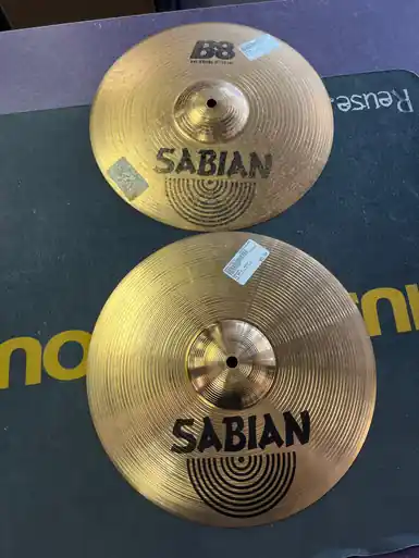 Handmade Used Sabian 13 B8 HI HATS Hi Hat Cymbals 13"
