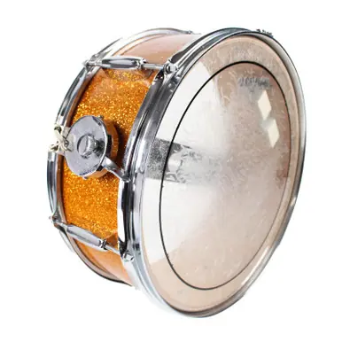 Holiday Sale Used ORANGE SPARKLE SNARE Vintage Wood Snare Drum 14"