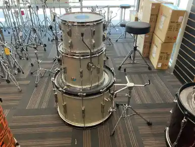 Genuine Used Ludwig CLUB DATE SHELLS 22-13-15 Vintage Drum Shell Kit Silver Finish