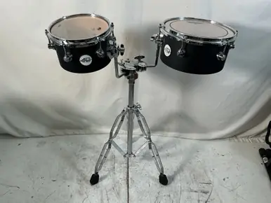 Used DW DESIGN SERIES 8/10 CONCERT TOMS Drum Shell Kit Black Budget