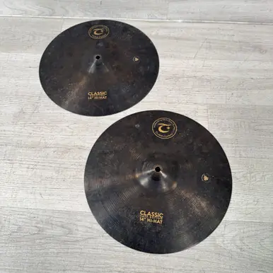 Free Delivery Used Turkish Cymbals Classic Dark Hi-hats - 14-inch