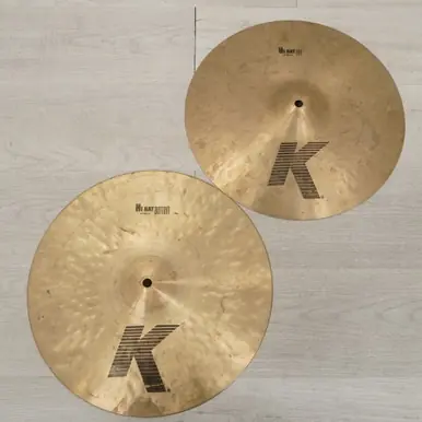 Same Day Shipping Used Zildjian 14" K Hi Hat Cymbal Pair