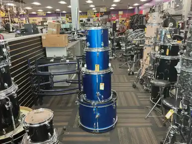 Deal Used Percussion Plus 4 PC SHELL Drum Shell Kit Blue