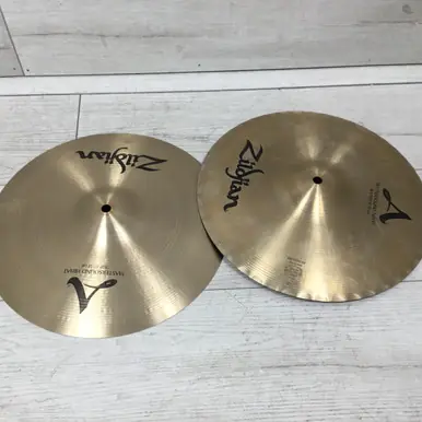 Crafted Used Zildjian A MASTERSOUND HI HATS 13 INCH 812/1099G Hi Hat Cymbals 13"
