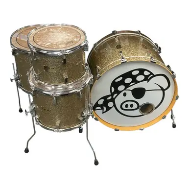 Grab Now Used Pork Pie USA Custom Maple 4 Piece Drum Shell Kit Goldtop