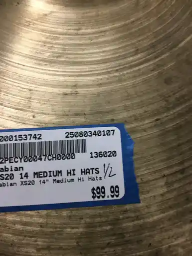Professional Grade Used Sabian XS20 14 MEDIUM HI HATS Hi Hat Cymbals 14"