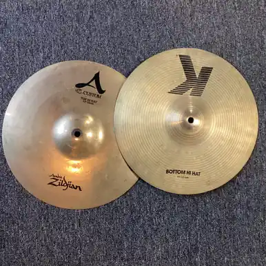 Used Zildjian A CUSTOM/K Hi Hat Cymbals 13" Special Discount