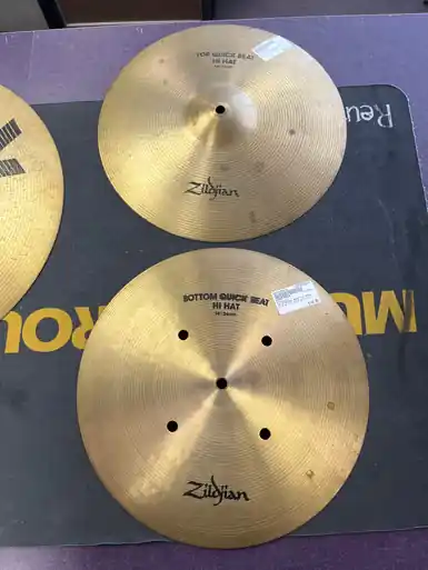Fresh Stock Used Zildjian 14 A QUICK BEAT HI HATS Hi Hat Cymbals 14"