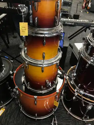 Wholesale Used Pearl SESSION CUSTOM MAPLE 4PC Vintage Drum Shell Kit Sunburst 22" Kick Drum