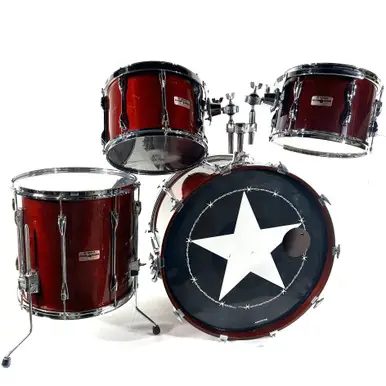 Direct From Manufacturer Used Yamaha RECORDING CUSTOM 4PC MIJ Vintage Drum Shell Kit Red
