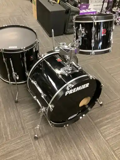 Used Premier 4PC BLACK W/ HDWR Drum Shells and Hardware Black 20" Kick Drum Limited Offer