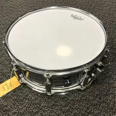 Used Pearl MIJ 10 LUG STEEL SHELL SNARE Vintage Metal Snare Drum 14" Luxury