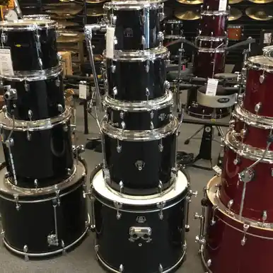 Fast Shipping Used Ludwig PINNACLE 5 PIECE DRUM SET Drum Shell Kit Black