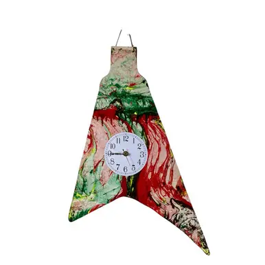 Free Delivery Used NO BRAND (Brandless Product) DIP ART GUITAR CLOCK Guitar Accessory
