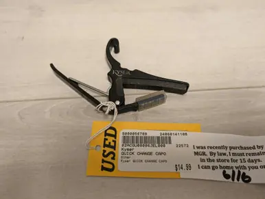 Used Kyser QUICK CHANGE CAPO Accessories - Guitars Limited Offer