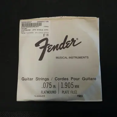 Used Fender FLATWOUND .075 SINGLE STRING Accessories - Guitar Strings Genuine