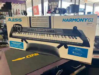 Best Choice Used Alesis HARMONY 61 KEYBOARD PACKAGE W/ALL 61-Key Keyboard 61-Key