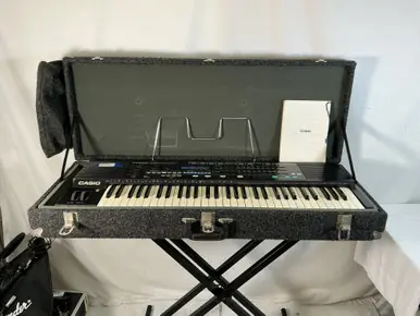 Handmade Used Casio HT-6000 KEYBOARD + CASE Vintage 61-Key Keyboard 61-Key