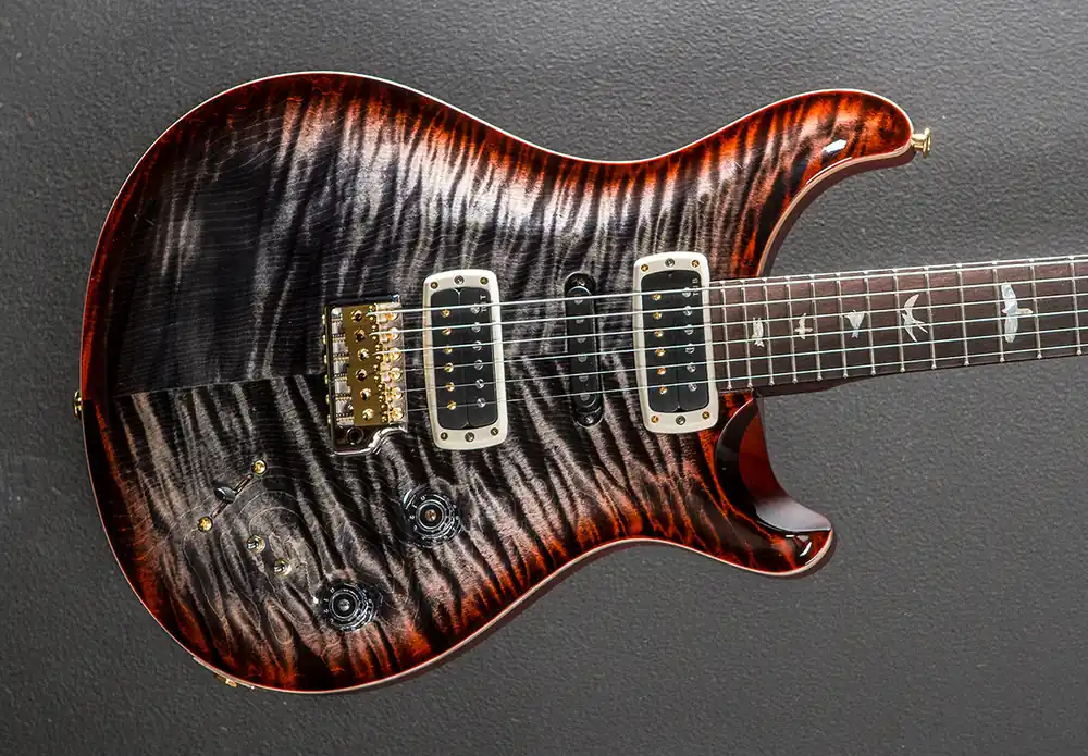 Warranty Included Modern Eagle V Wood Library Limited - Charcoal Cherry Burst w/Brazilia– Dave's Guitar Shop