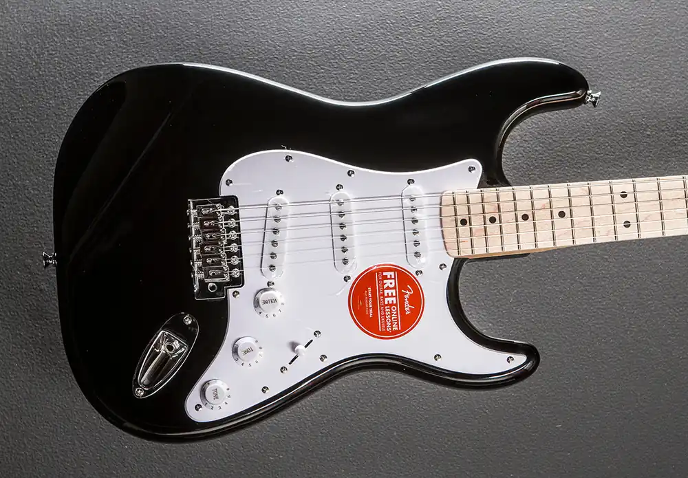 Fresh Stock Sonic Stratocaster - Black w/Maple– Dave's Guitar Shop