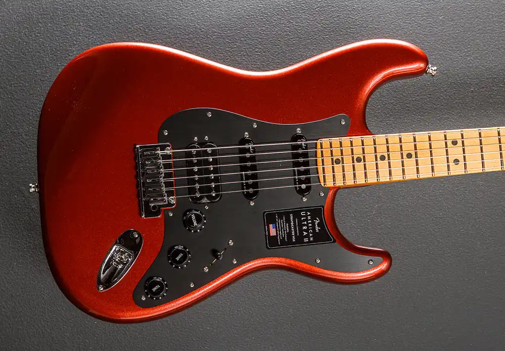 Grab Now American Ultra II Stratocaster HSS - Sinister Red w/Maple– Dave's Guitar Shop