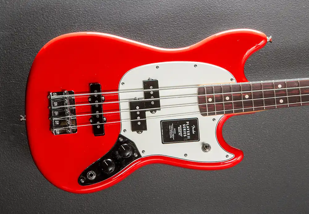 Player II Mustang Bass PJ - Coral Red w/Rosewood– Dave's Guitar Shop Shop Now
