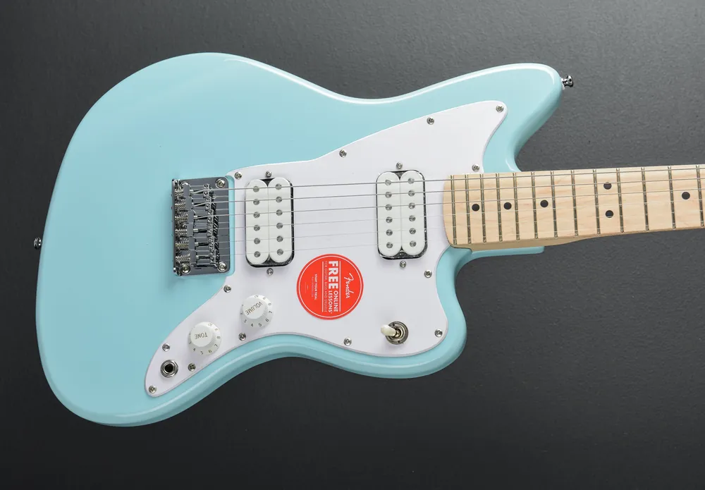 Money Back Guarantee Mini Jazzmaster HH - Daphne Blue– Dave's Guitar Shop