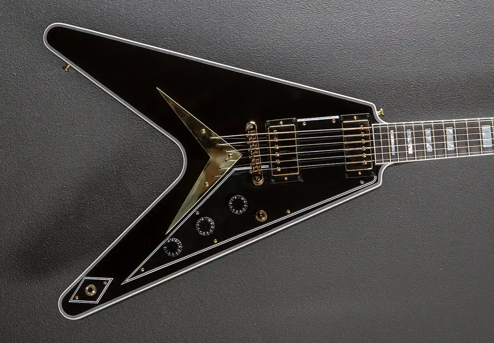 Flying V Custom w/Ebony Fingerboard Gloss - Ebony– Dave's Guitar Shop One Day Deal