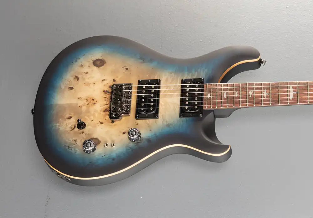 SE Custom 24-08 Poplar Burl Limited Edition - Lake Blue Midnight Burst– Dave's Guitar Shop Trusted Brand