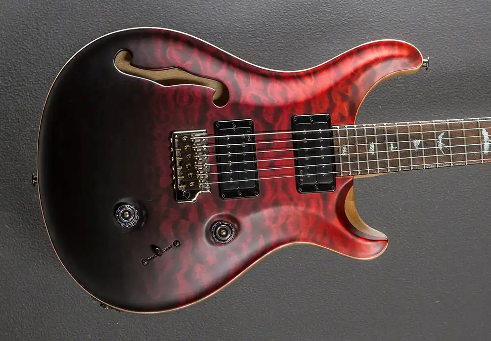 High Quality Custom 24 Semi-Hollow Wood Library Limited - Fire Red to Gray Black Fa– Dave's Guitar Shop