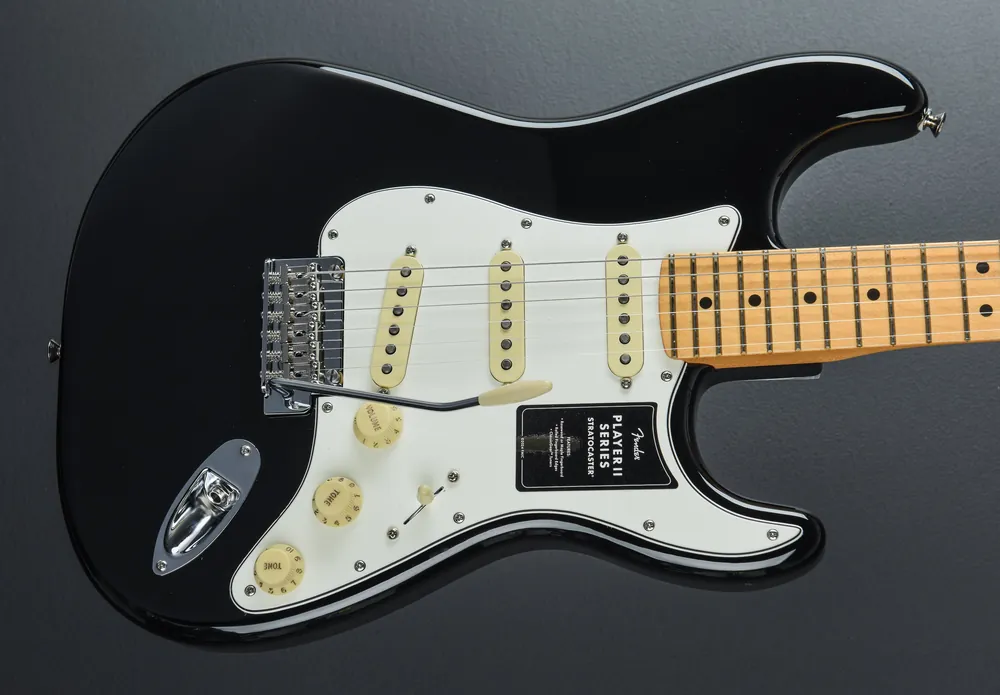 Player II Stratocaster - Black w/Maple– Dave's Guitar Shop Clearance