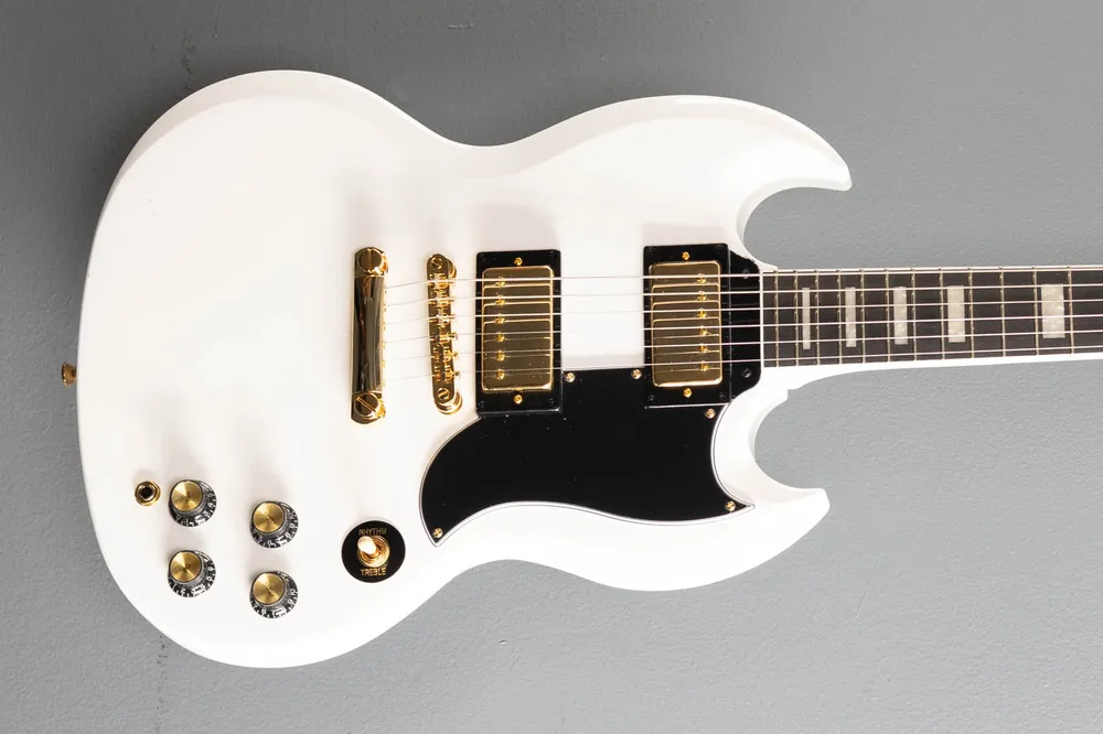 Fan Favorite "Inspired by Gibson Collection" SG Custom - Alpine White– Dave's Guitar Shop