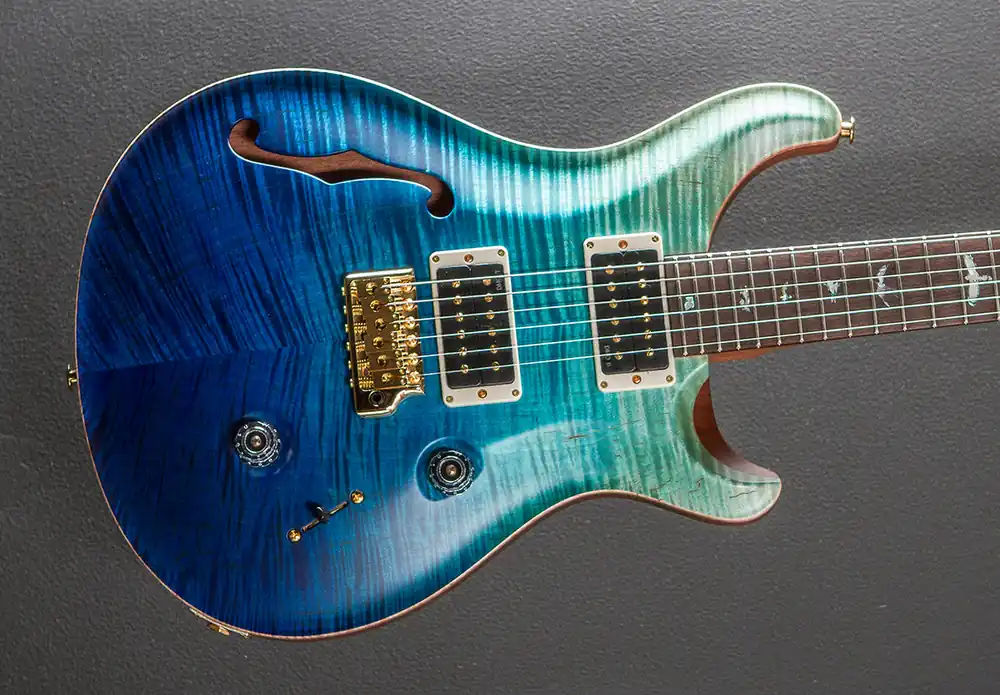 Custom 24 Semi-Hollow Wood Library Limited - Blue Fade w/Brazilian– Dave's Guitar Shop Crafted