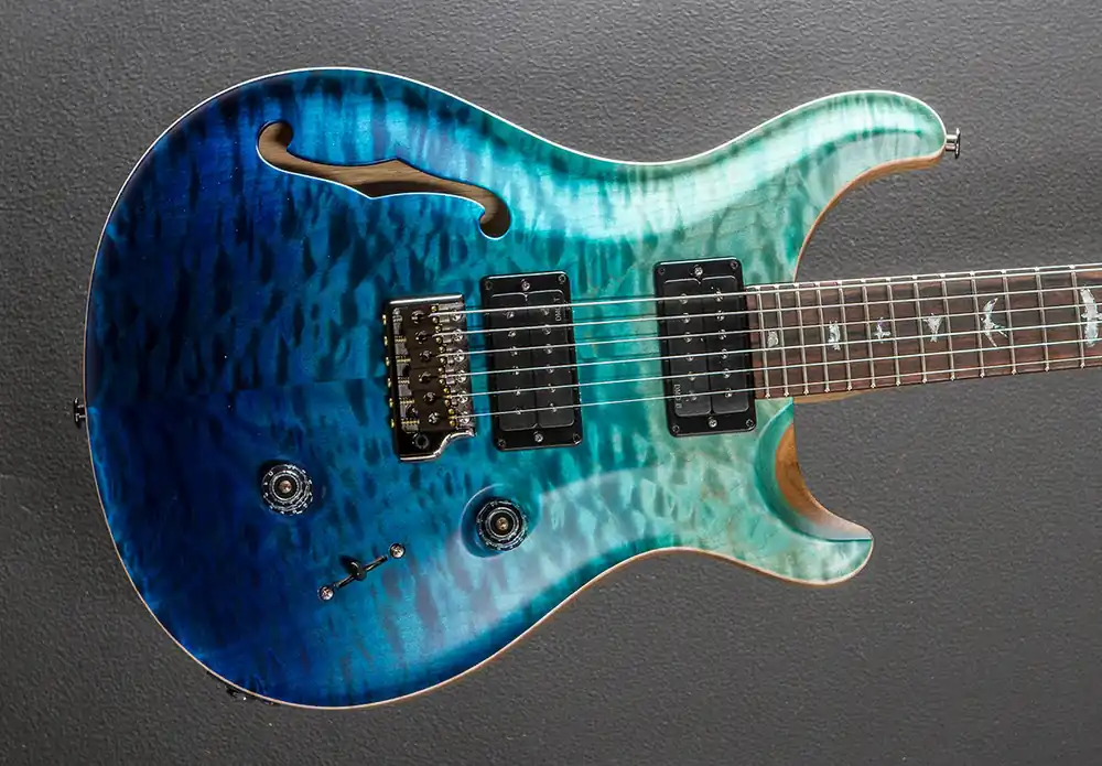 Custom 24 Semi-Hollow Wood Library Limited - Blue Fade w/Korina– Dave's Guitar Shop Editor’s Pick