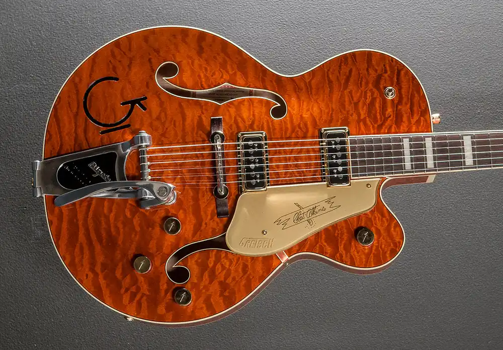 Hassle-Free Returns G6120TGQM-56 Limited Edition Quilt Classic Chet Atkins Hollow Body w/B– Dave's Guitar Shop