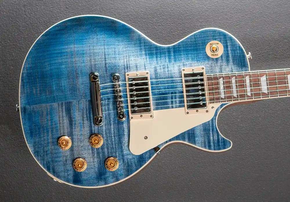 Get Yours Les Paul Standard 50's Figured Top - Ocean Blue– Dave's Guitar Shop