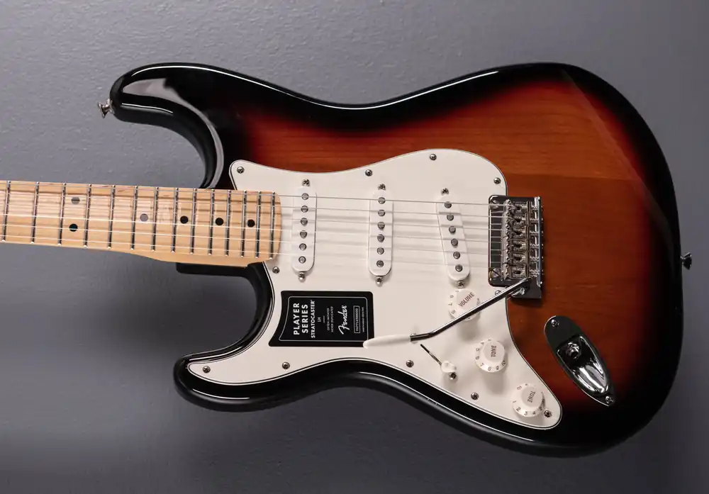 Player Stratocaster Left-Handed w/Maple Fingerboard - 3-Color Sunburst– Dave's Guitar Shop Affordable